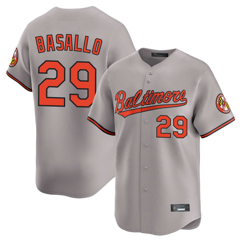 Rebec B.Orioles #29 Samuel Basallo Player Gray Limited Home Game Stitched Jerseys