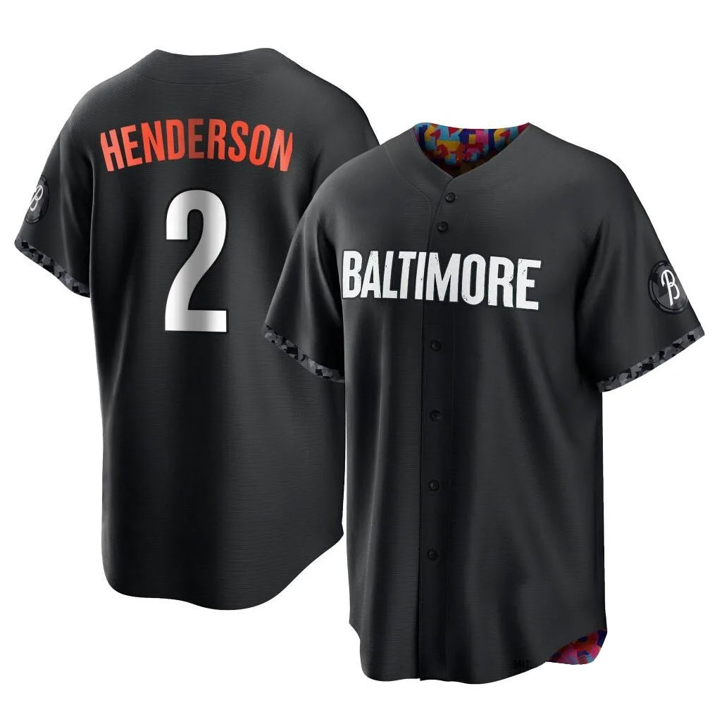 Rebec B.Orioles #2 Gunnar Henderson Player Black City Connect Home Game Stitched Jerseys