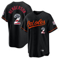 Rebec B.Orioles #2 Gunnar Henderson Player Black USA 250 Fourth of July Home Game Stitched Jerseys