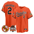 Rebec B.Orioles #2 Gunnar Henderson Player Orange 30th Anniversary of 2131 Home Game Stitched Jerseys