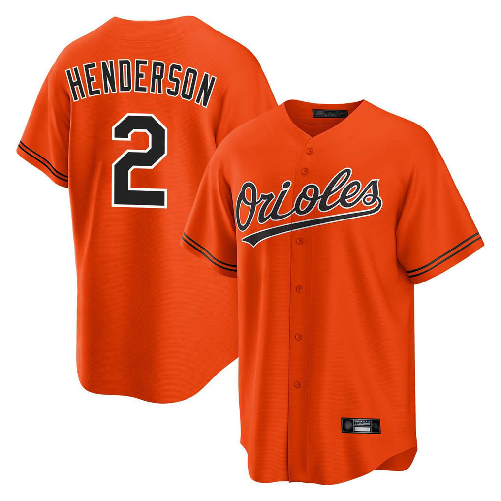 Rebec B.Orioles #2 Gunnar Henderson Player Orange Home Game Stitched Jerseys