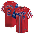 Rebec B.Orioles #2 Gunnar Henderson Player Red Independence Day Vapor Premier Limited Home Game Stitched Jerseys