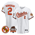 Rebec B.Orioles #2 Gunnar Henderson Player White 30th Anniversary of 2131 Home Game Stitched Jerseys