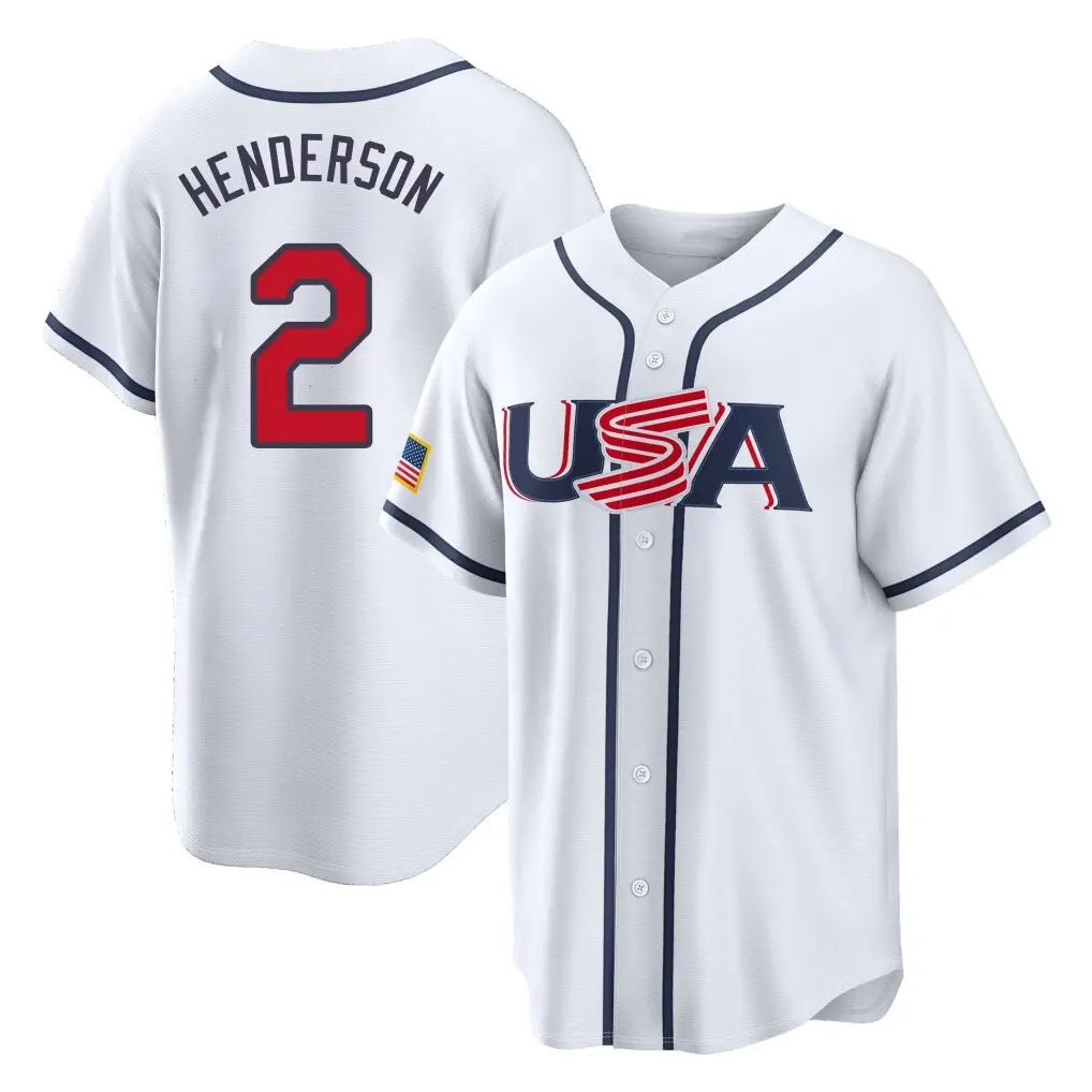Rebec B.Orioles #2 Gunnar Henderson Player White USA 2026 World Classic Home Game Stitched Jerseys