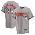 Rebec B.Orioles #35 Adley Rutschman Gray USA 250 Fourth of July Home Game Stitched Jerseys