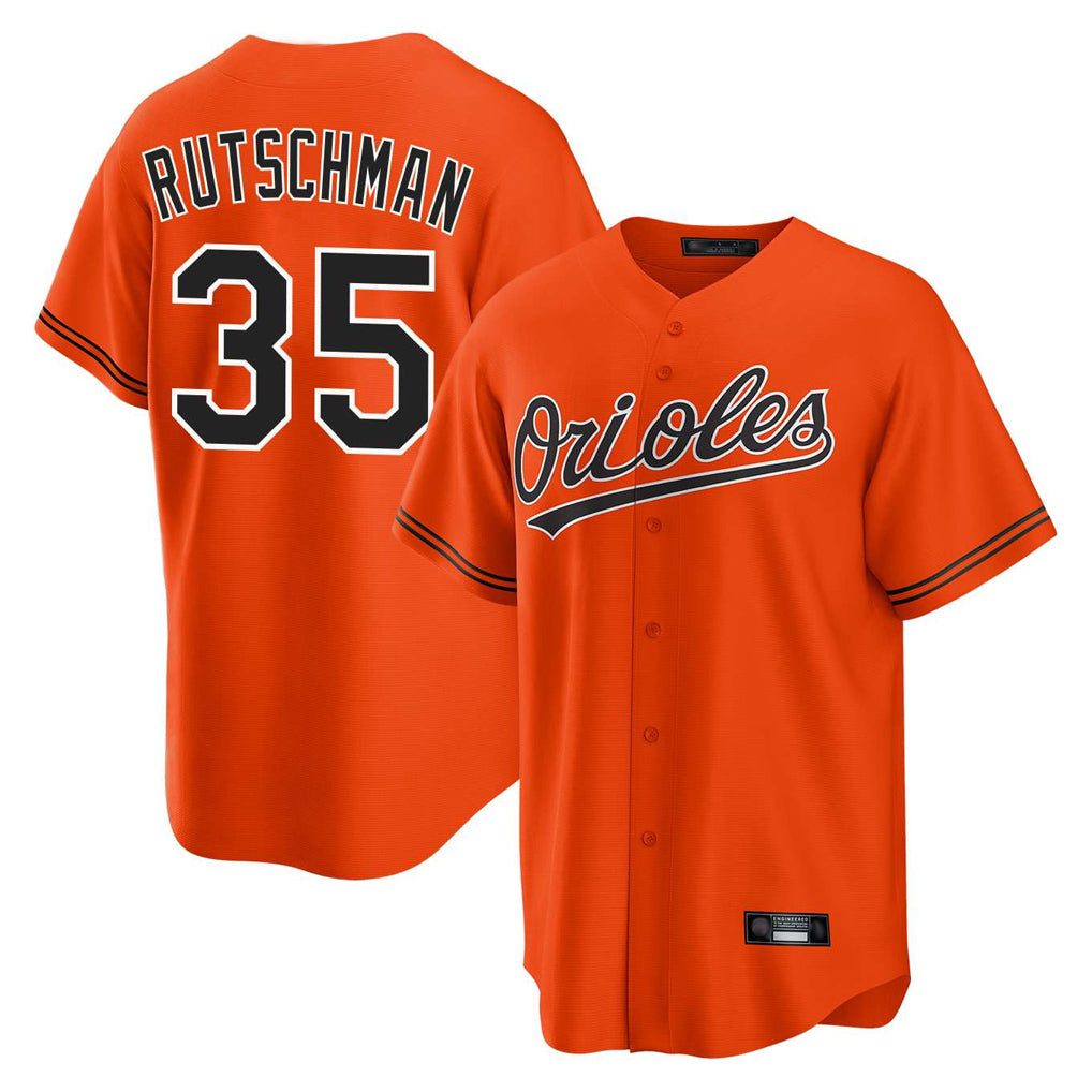 Rebec B.Orioles #35 Adley Rutschman Orange Home Game Stitched Jerseys