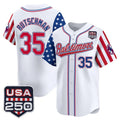 Rebec B.Orioles #35 Adley Rutschman White USA 250 Independence Day Vapor Premier Limited Home Game Stitched Jerseys