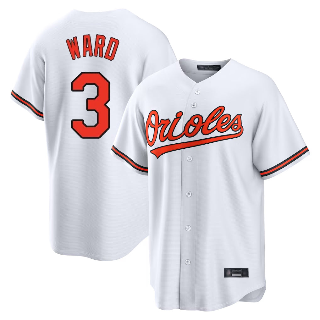 Rebec B.Orioles #3 Taylor Ward Player White Home Game Stitched Jerseys