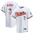 Rebec B.Orioles #3 Taylor Ward Player White USA 250 Fourth of July Home Game Stitched Jerseys