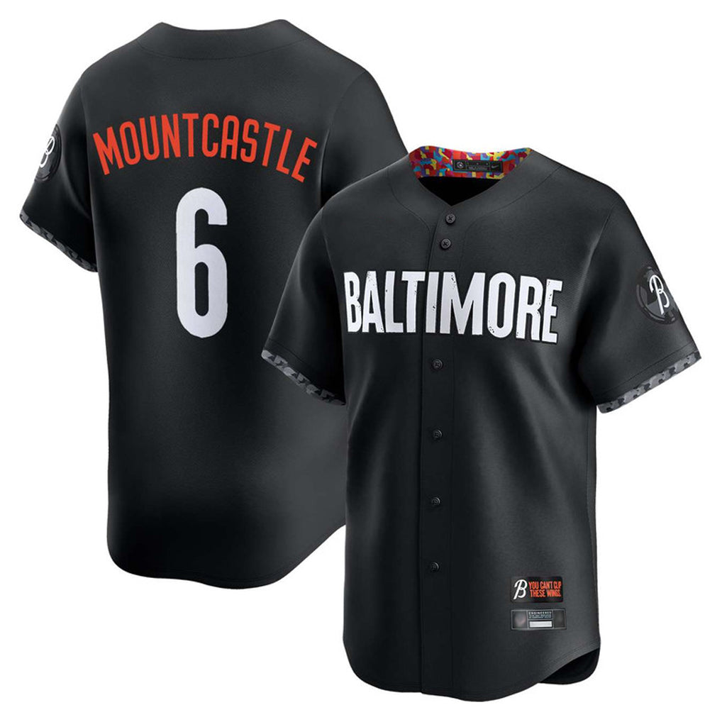 Rebec B.Orioles #6 Ryan Mountcastle Player Black City Connect Limited Home Game Stitched Jerseys