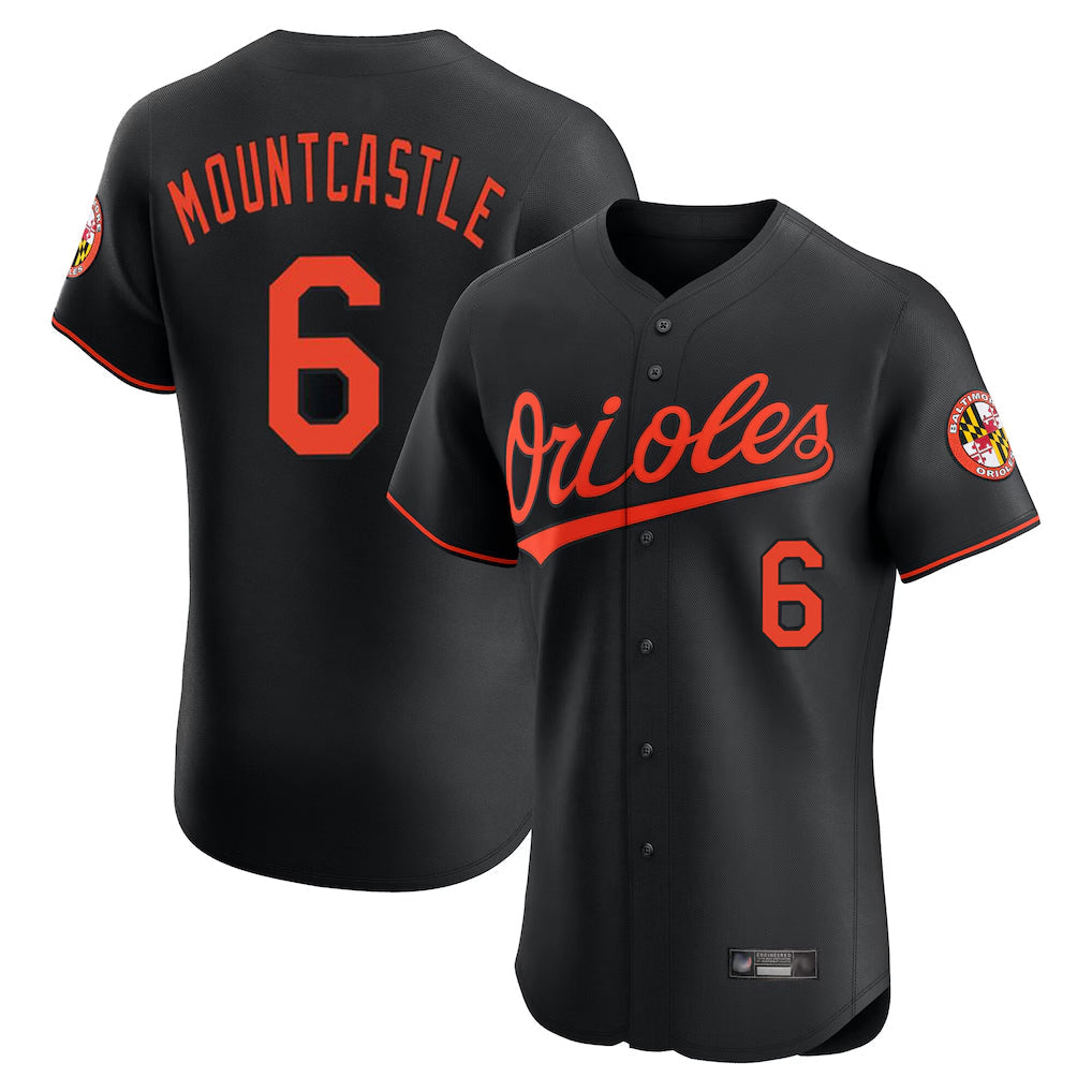 Rebec B.Orioles #6 Ryan Mountcastle Player Black Limited Elite Home Game Stitched Jerseys