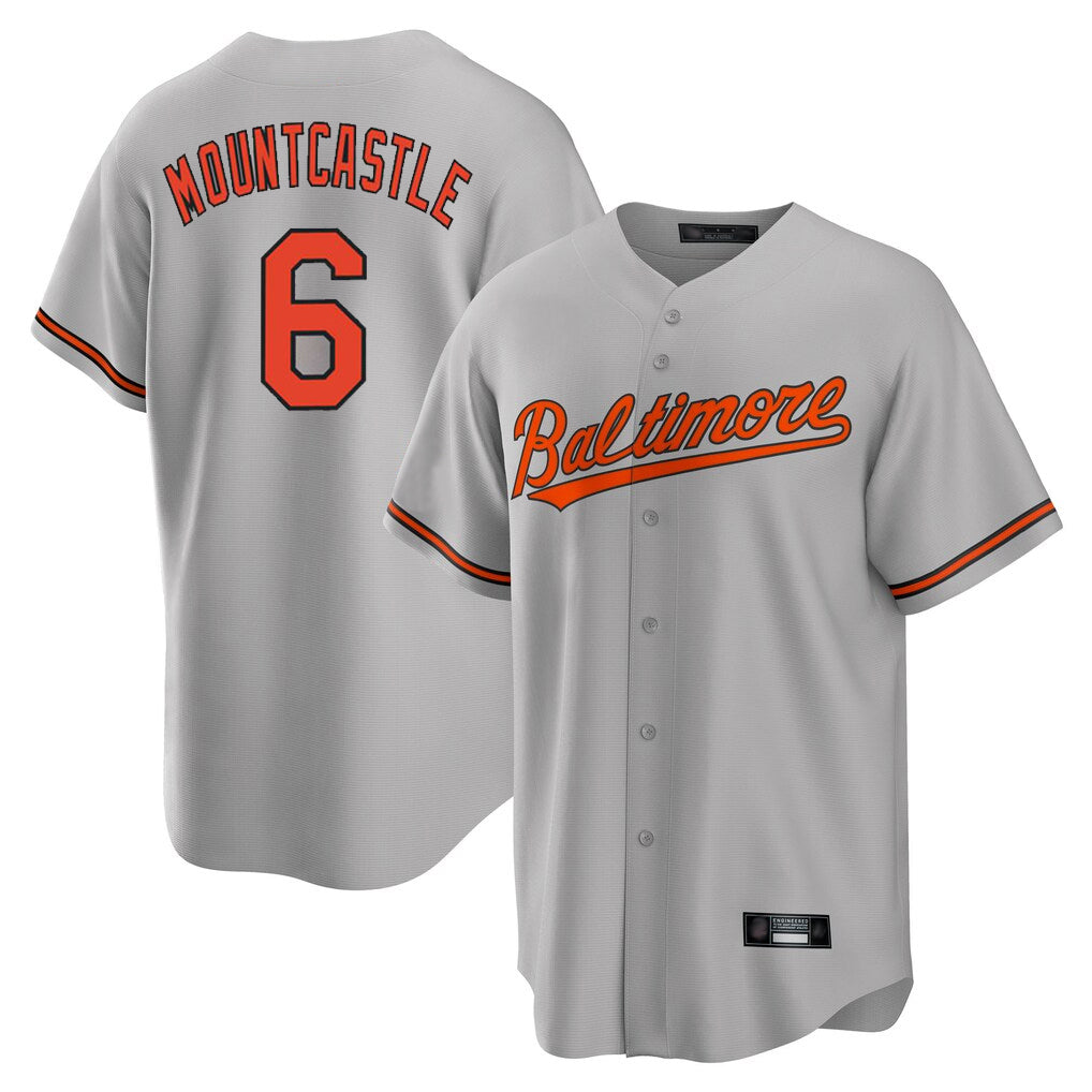 Rebec B.Orioles #6 Ryan Mountcastle Player Gray Home Game Stitched Jerseys