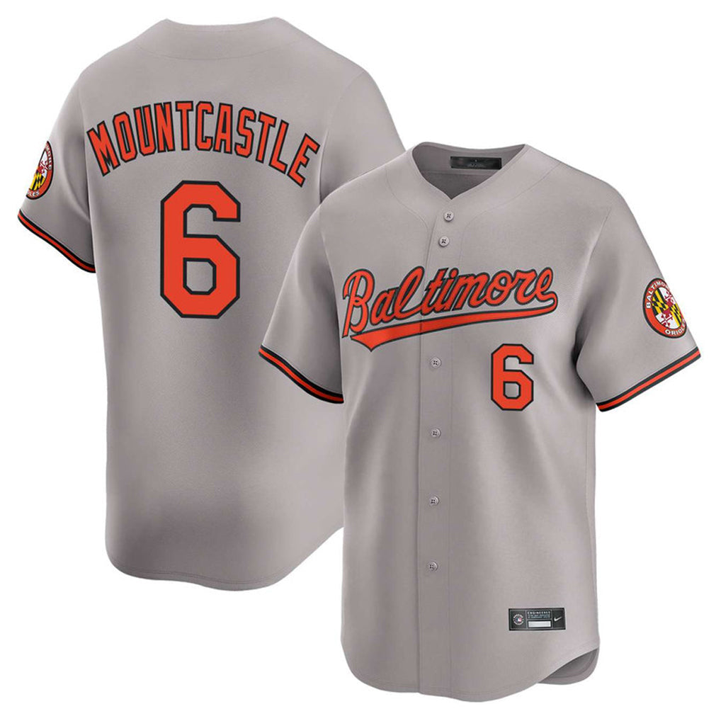 Rebec B.Orioles #6 Ryan Mountcastle Player Gray Limited Home Game Stitched Jerseys