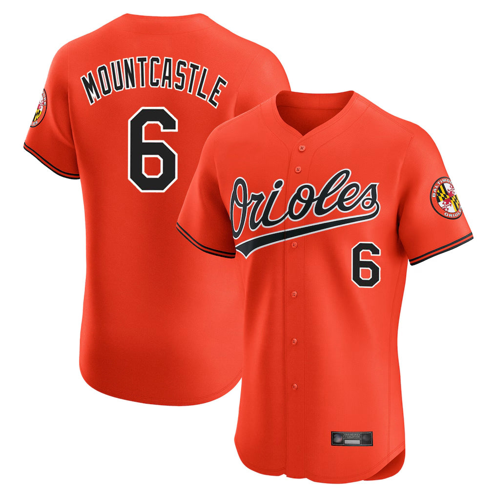 Rebec B.Orioles #6 Ryan Mountcastle Player Orange Limited Elite Home Game Stitched Jerseys