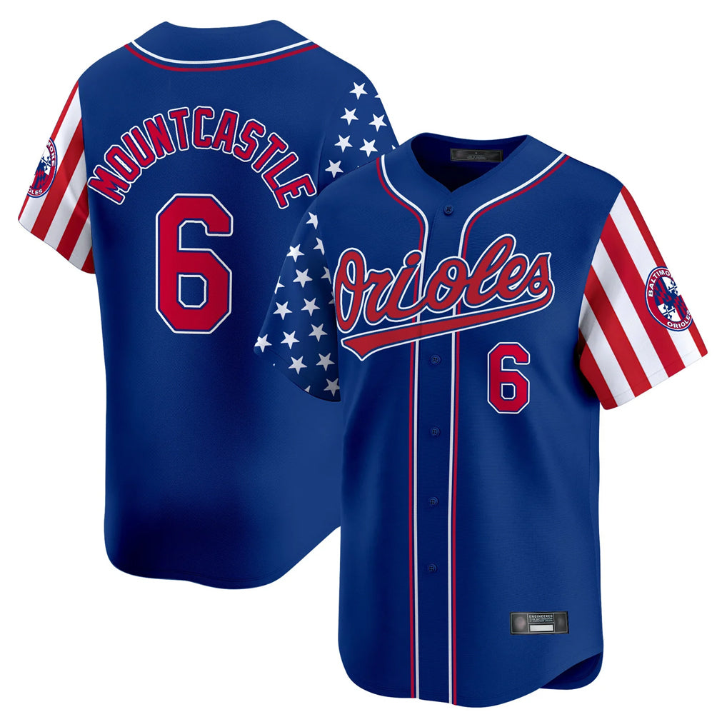 Rebec B.Orioles #6 Ryan Mountcastle Player Royal Independence Day Vapor Premier Limited Home Game Stitched Jerseys