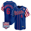 Rebec B.Orioles #6 Ryan Mountcastle Player Royal USA 250 Independence Day Vapor Premier Limited Home Game Stitched Jerseys