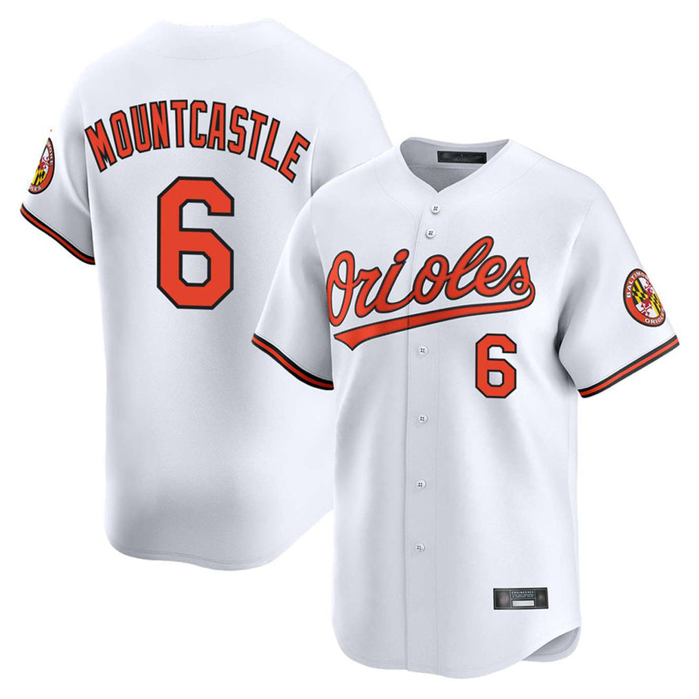 Rebec B.Orioles #6 Ryan Mountcastle Player White Limited Home Game Stitched Jerseys