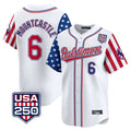 Rebec B.Orioles #6 Ryan Mountcastle Player White USA 250 Independence Day Vapor Premier Limited Home Game Stitched Jerseys