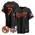 Rebec B.Orioles #7 Jackson Holliday Player Black 30th Anniversary of 2131 Home Game Stitched Jerseys
