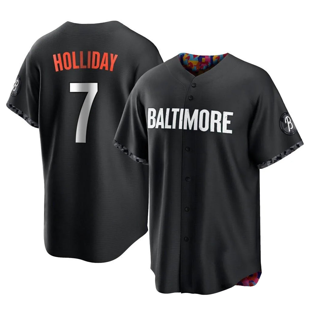 Rebec B.Orioles #7 Jackson Holliday Player Black City Connect Home Game Stitched Jerseys