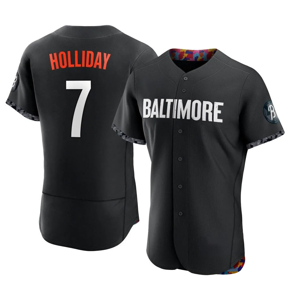 Rebec B.Orioles #7 Jackson Holliday Player Black City Connect Limited Elite Home Game Stitched Jerseys