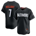 Rebec B.Orioles #7 Jackson Holliday Player Black City Connect Limited Home Game Stitched Jerseys