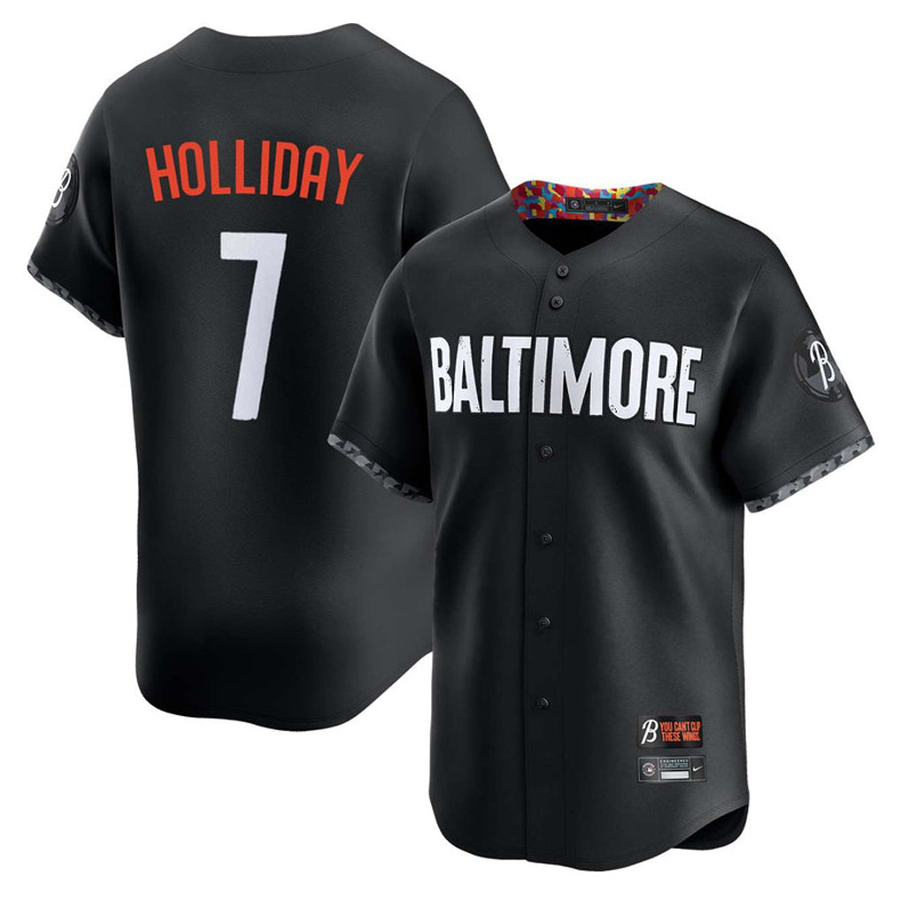 Rebec B.Orioles #7 Jackson Holliday Player Black City Connect Limited Home Game Stitched Jerseys