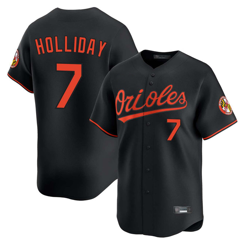 Rebec B.Orioles #7 Jackson Holliday Player Black Limited Home Game Stitched Jerseys