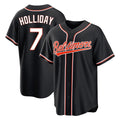Rebec B.Orioles #7 Jackson Holliday Player Black Out Home Game Stitched Jerseys