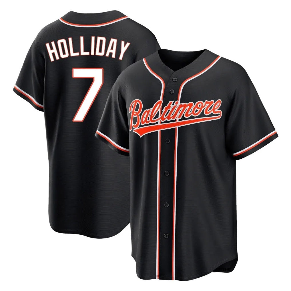 Rebec B.Orioles #7 Jackson Holliday Player Black Out Home Game Stitched Jerseys