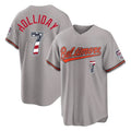 Rebec B.Orioles #7 Jackson Holliday Player Gray USA 250 Fourth of July Home Game Stitched Jerseys