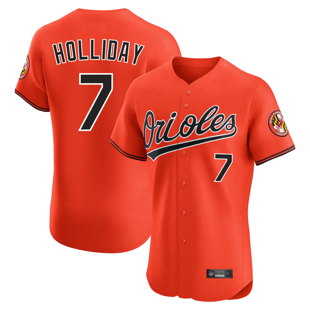 Rebec B.Orioles #7 Jackson Holliday Player Orange Limited Elite Home Game Stitched Jerseys