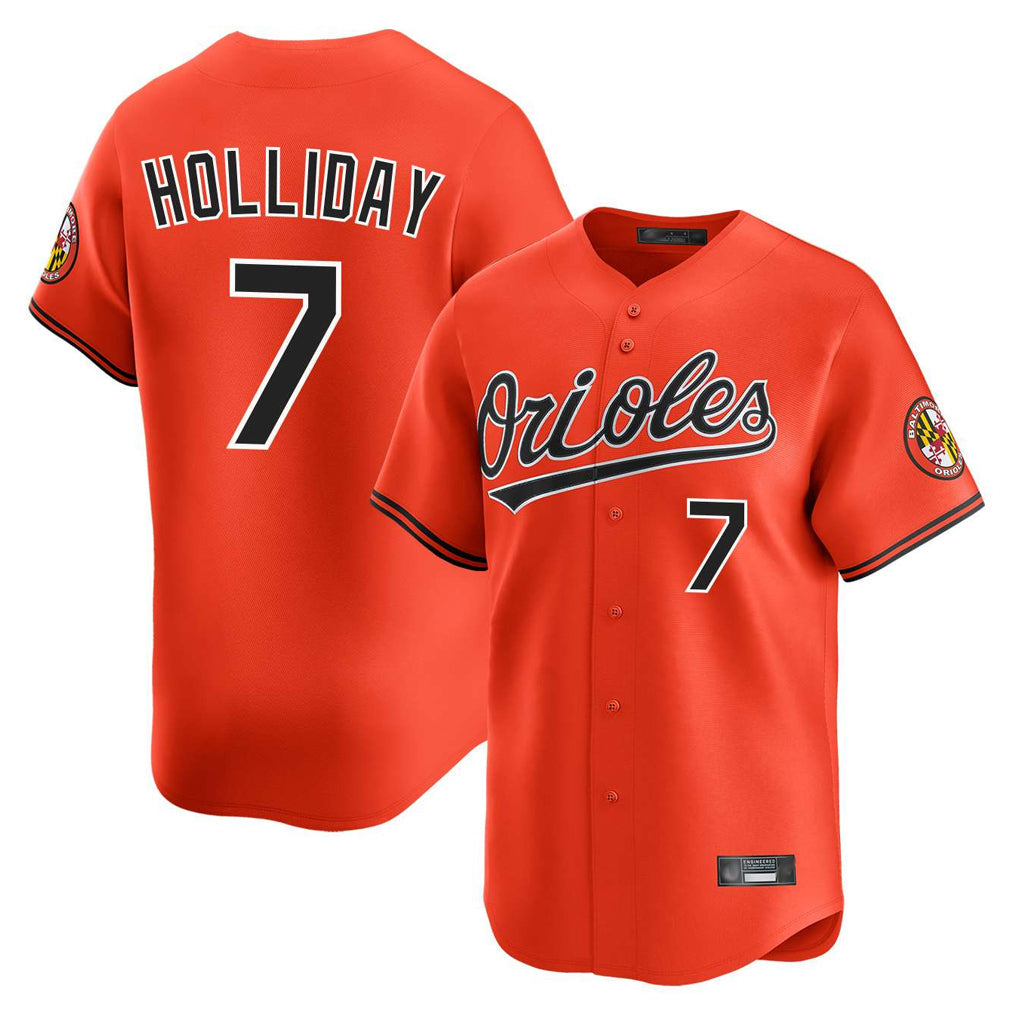 Rebec B.Orioles #7 Jackson Holliday Player Orange Limited Home Game Stitched Jerseys