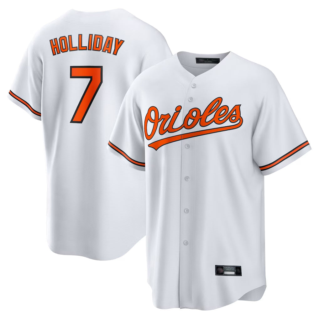Rebec B.Orioles #7 Jackson Holliday Player White Home Game Stitched Jerseys