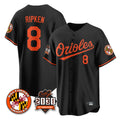 Rebec B.Orioles #8 Cal Ripken Player Black 30th Anniversary of 2131 Home Game Stitched Jerseys