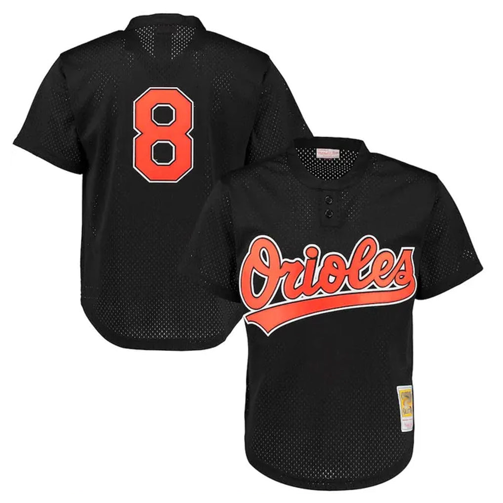 Rebec B.Orioles #8 Cal Ripken Player Black Mitchell & Ness 1997 Cooperstown Mesh Game Stitched Jerseys