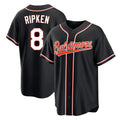 Rebec B.Orioles #8 Cal Ripken Player Black Out Home Game Stitched Jerseys