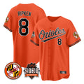 Rebec B.Orioles #8 Cal Ripken Player Orange 30th Anniversary of 2131 Home Game Stitched Jerseys