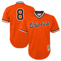 Rebec B.Orioles #8 Cal Ripken Player Orange Mitchell & Ness Cooperstown Collection Mesh T-shirt Game Stitched Jerseys