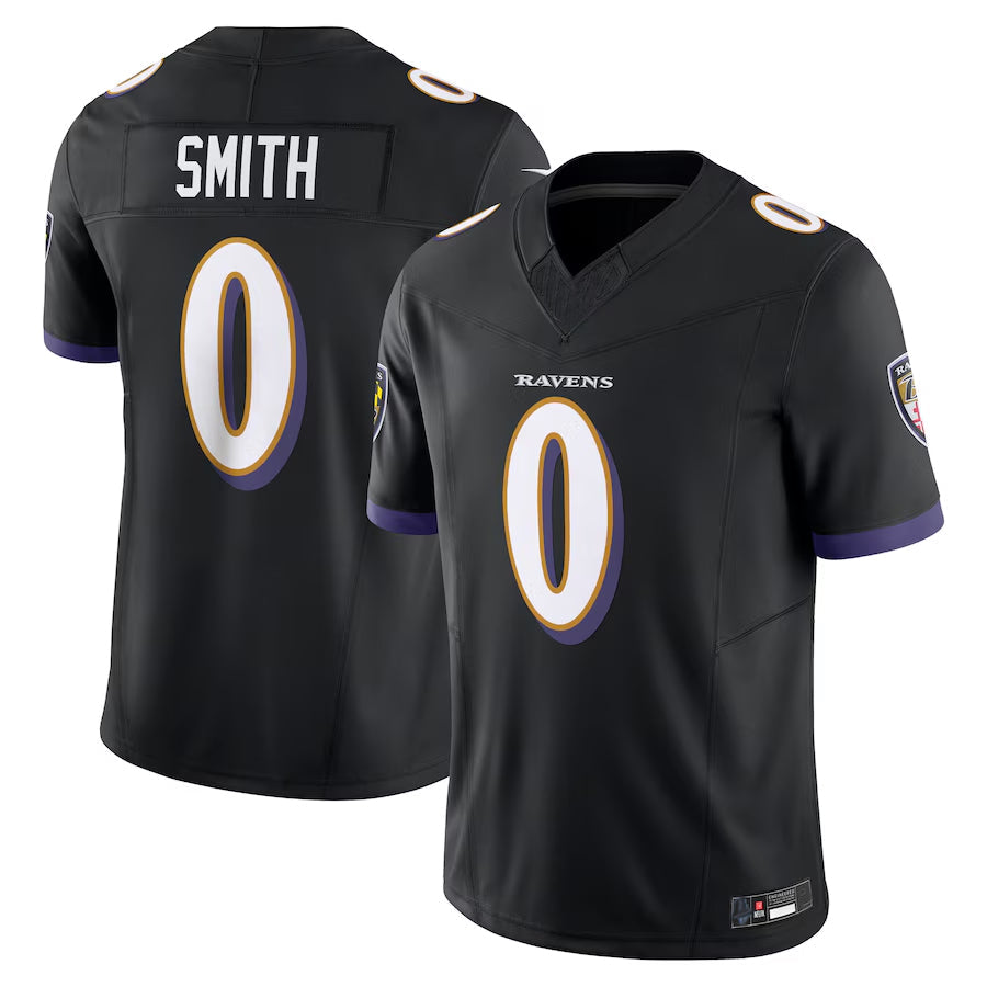 Rebec B.Ravens #0 Roquan Smith Player Black Vapor F.U.S.E. Limited Stitched Jerseys