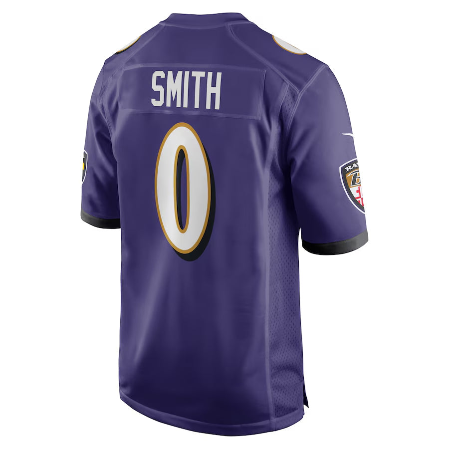 Rebec B.Ravens #0 Roquan Smith Player Purple Alternate Home Game Stitched Jerseys
