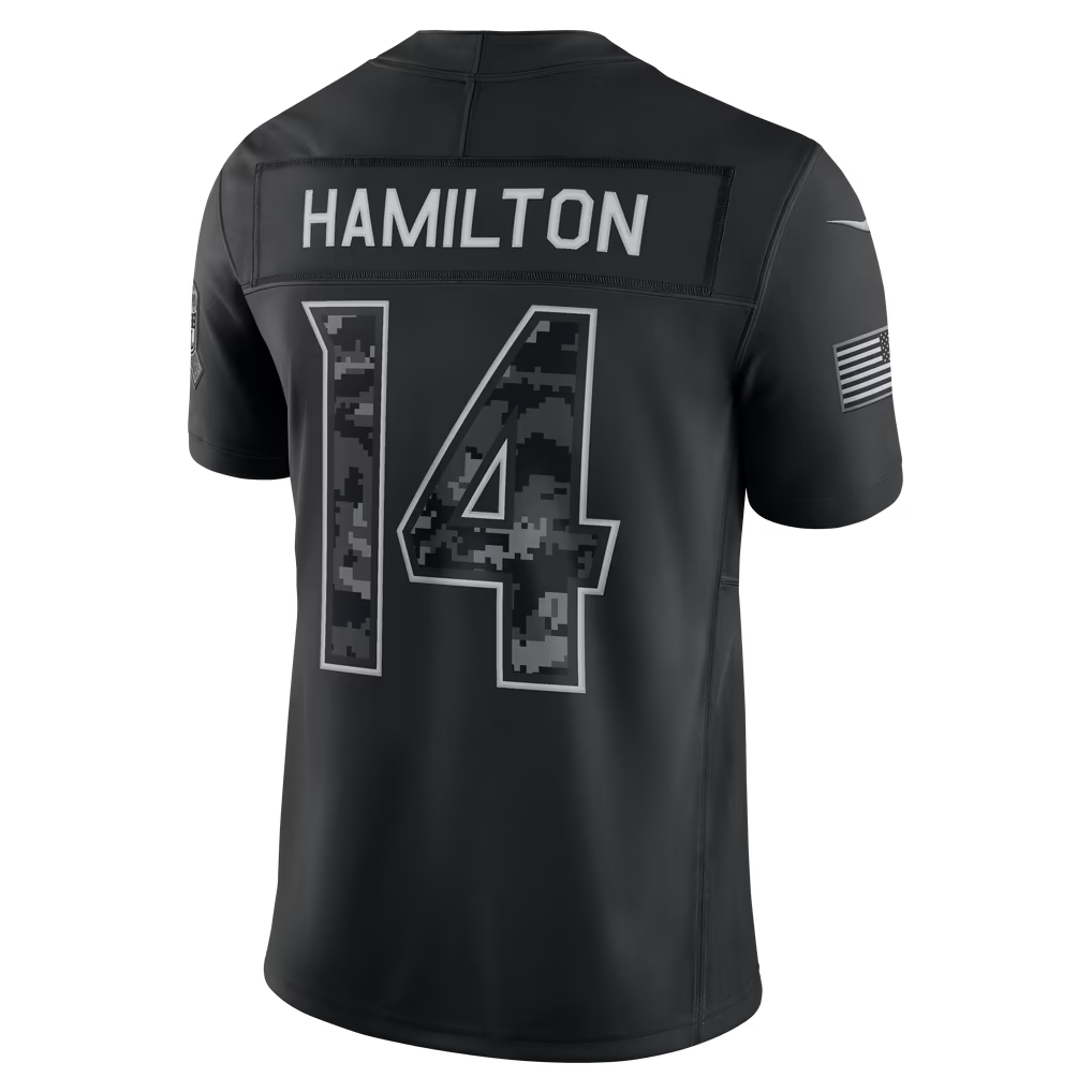 Rebec B.Ravens #14 Kyle Hamilton Black 2026 Salute to Service Stitched Limited Jersey