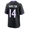 Rebec B.Ravens #14 Kyle Hamilton Player Black Home Game Stitched Jerseys