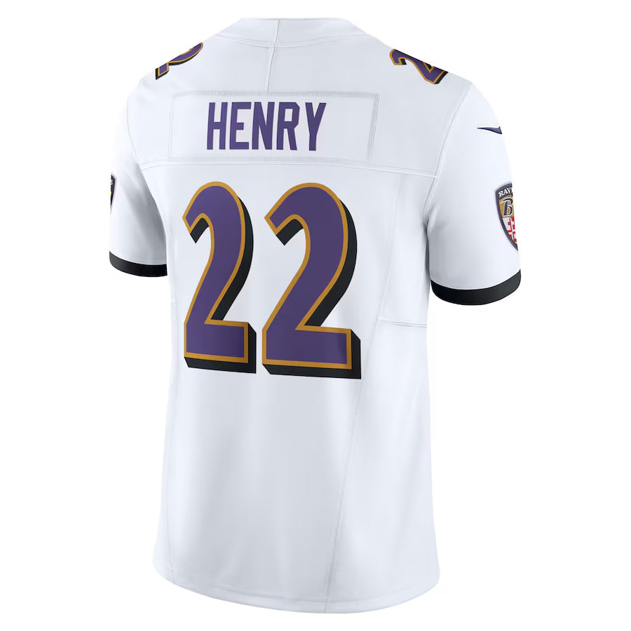 Rebec B.Ravens #22 Derrick Henry Player White Vapor F.U.S.E. Limited Game Home Stitched Jerseys