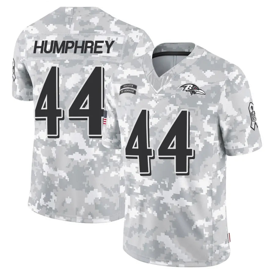 Rebec B.Ravens #44 Marlon Humphrey Player Arctic Camo Salute to Service Limited Stitched Jerseys