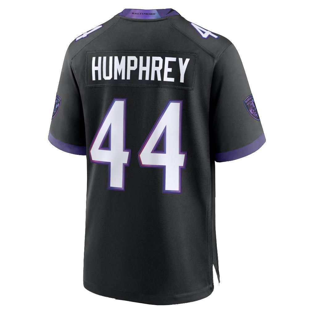 Rebec B.Ravens #44 Marlon Humphrey Player Black Home Game Stitched Jerseys