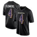 Rebec B.Ravens #4 Zay Flowers Player Black Carbon Fashion Home Game Stitched Jerseys