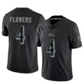 Rebec B.Ravens #4 Zay Flowers Player Black REFLECTIVE Limited Stitched Jerseys