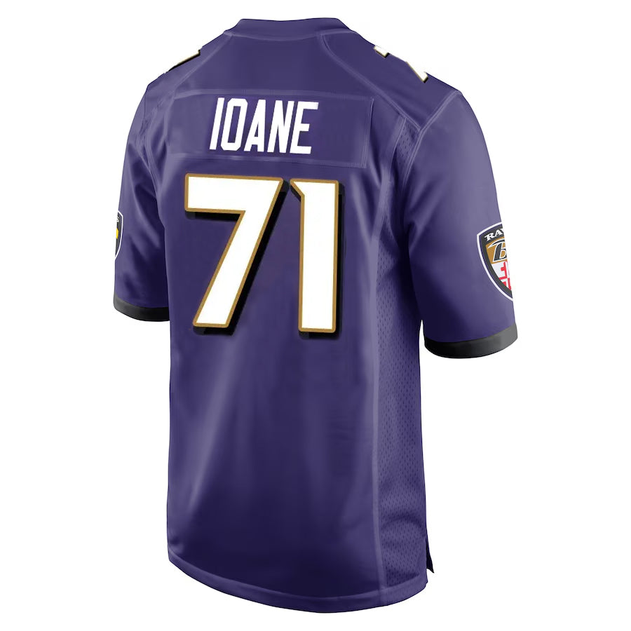Rebec B.Ravens #71 Olaivavega Ioane Player Purple Alternate Home Stitched Jerseys