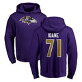 Rebec B.Ravens #71 Olaivavega Ioane Player Purple Salute to Service Pullover Hoodie Stitched Jerseys